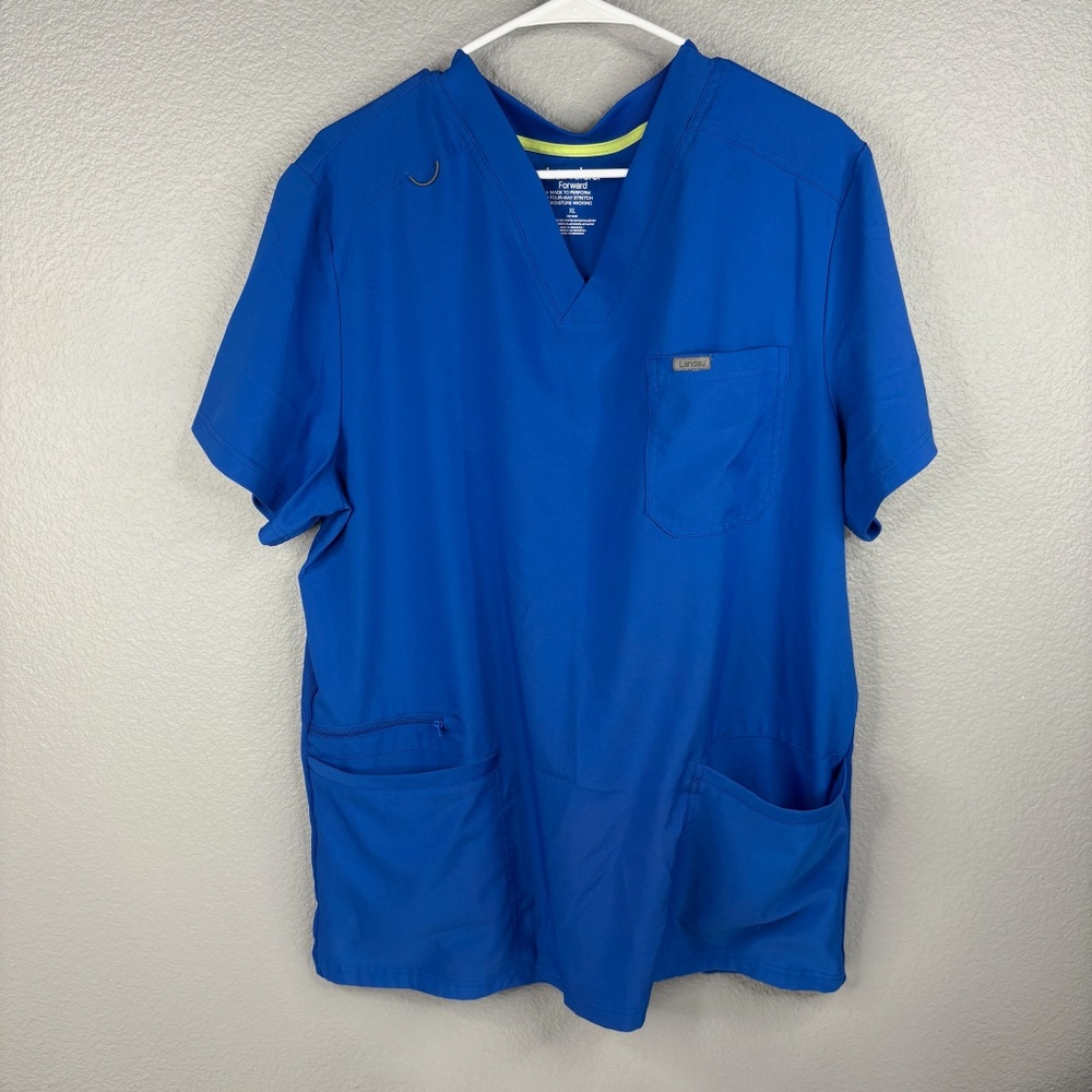 Landau Royal Blue V-Neck Scrub Top